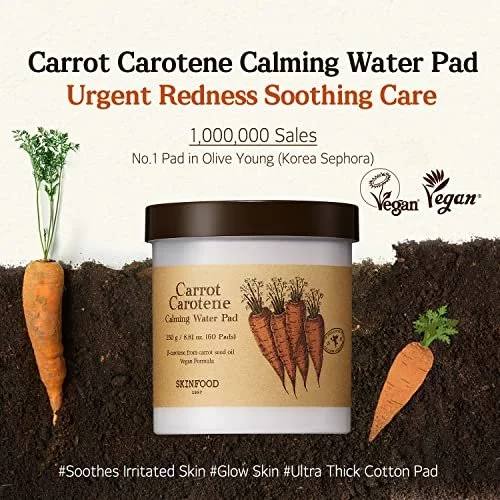 Skin Food Carrot Carotene Calming Water Pad 60 Pcs